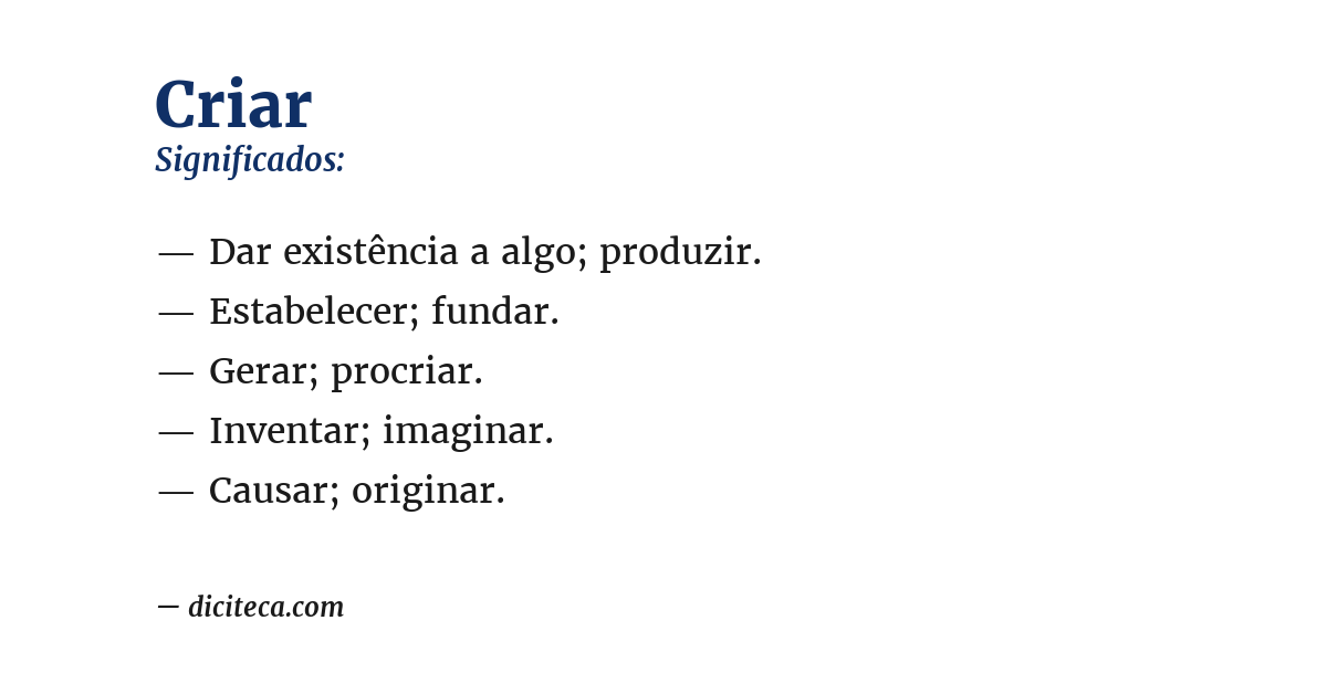 Significado de criar