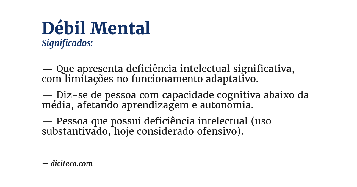 Significado de débil mental