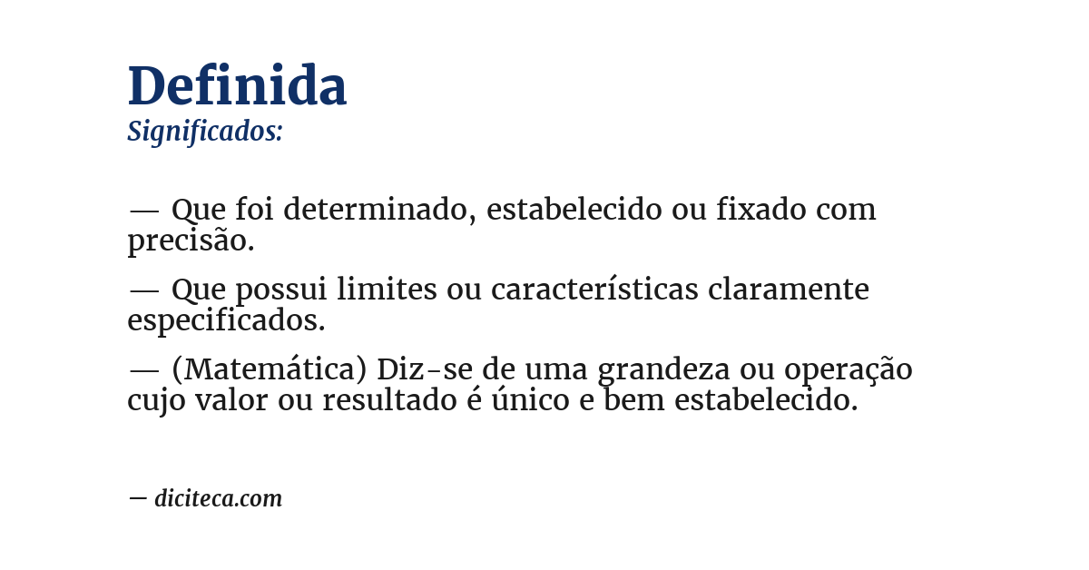 Significado de definida