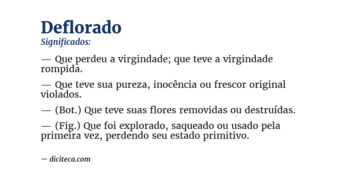 Significado de deflorado