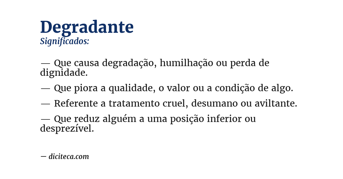 Significado de degradante