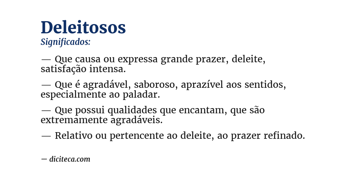 Significado de deleitosos