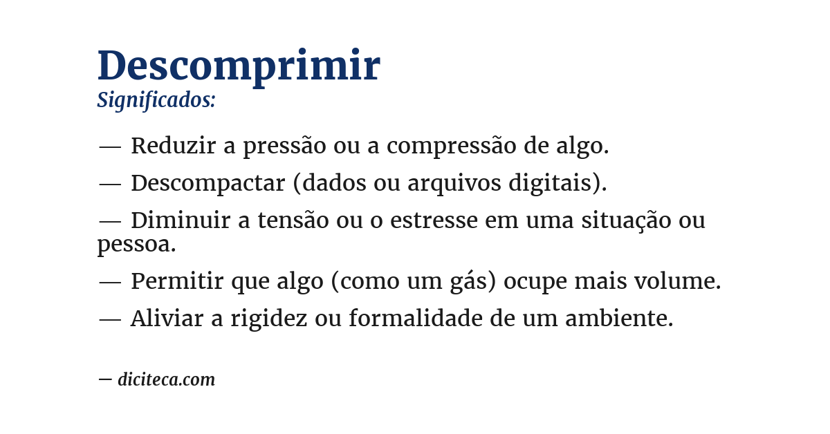 Significado de descomprimir