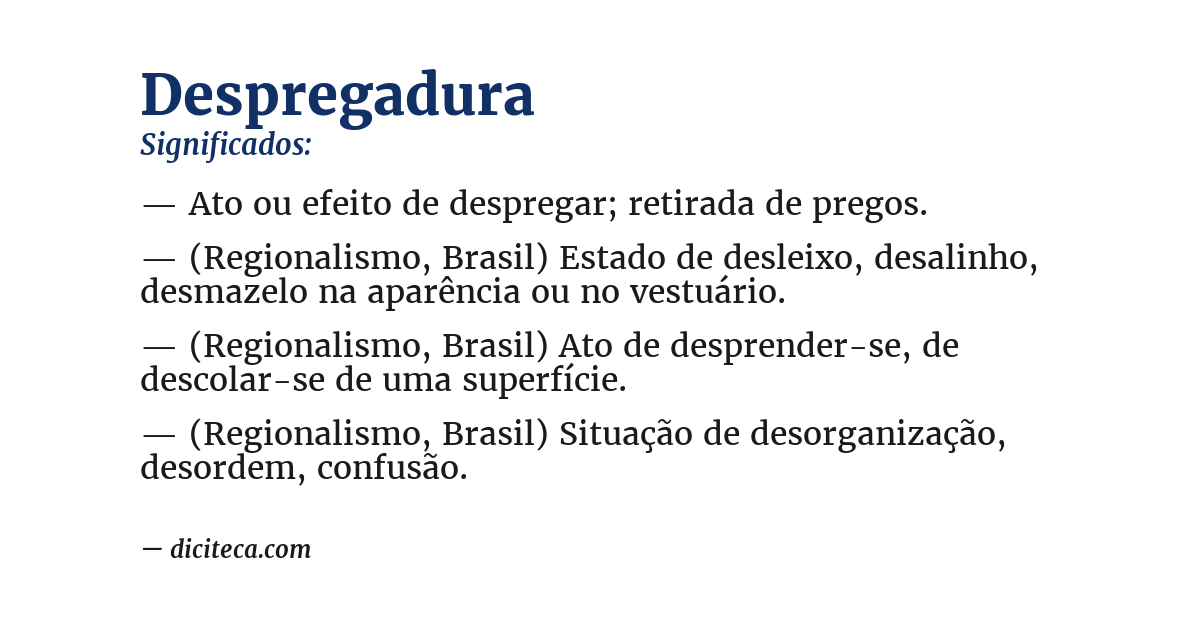 Significado de despregadura