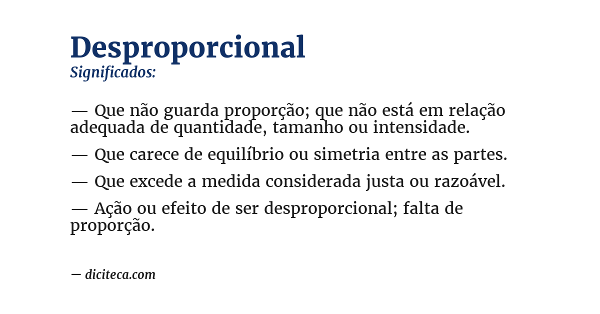 Significado de desproporcional