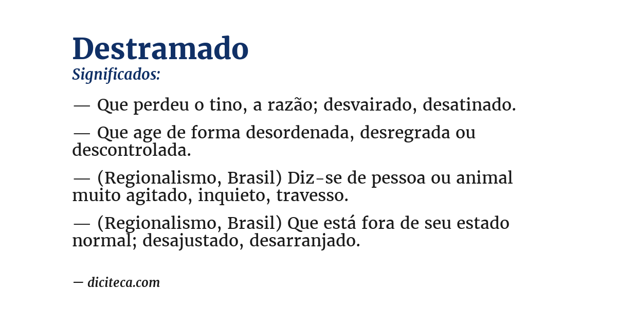 Significado de destramado