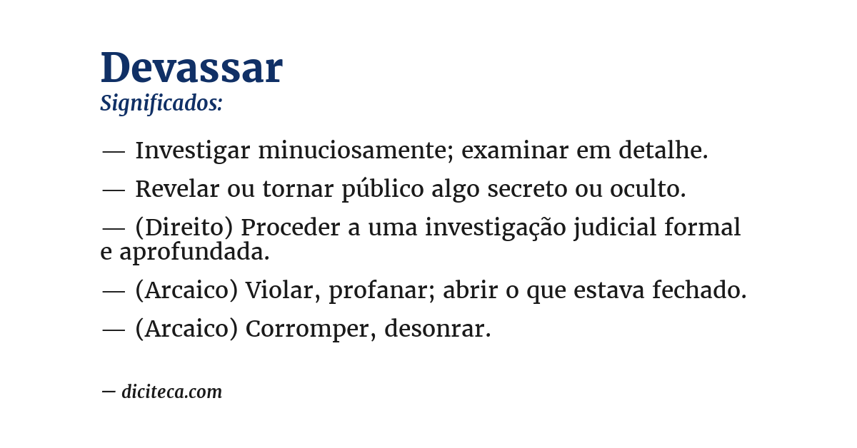 Significado de devassar