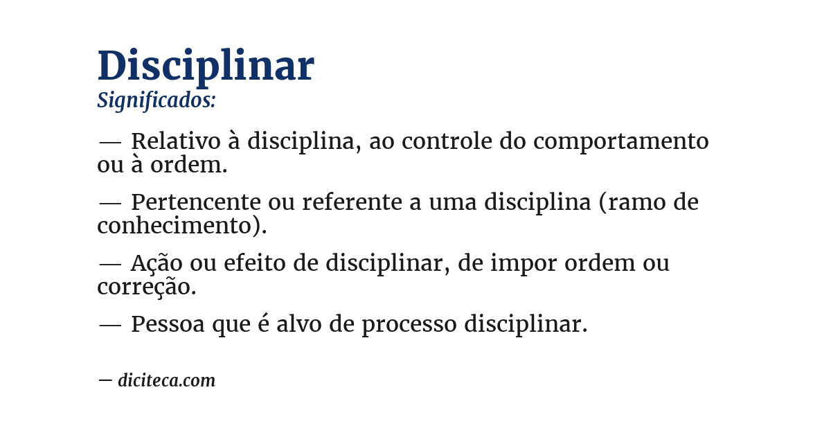 Significado de disciplinar