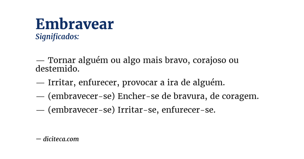 Significado de embravear