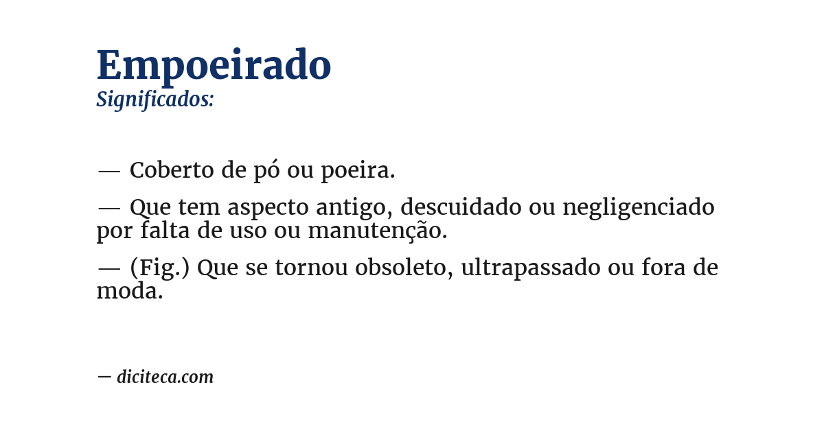 Significado de empoeirado