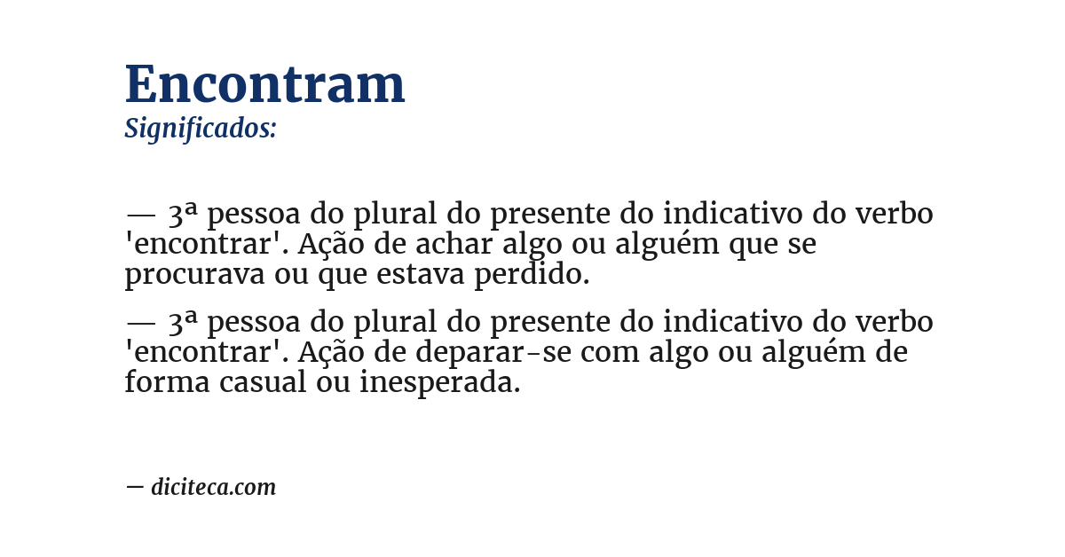 Significado de encontram
