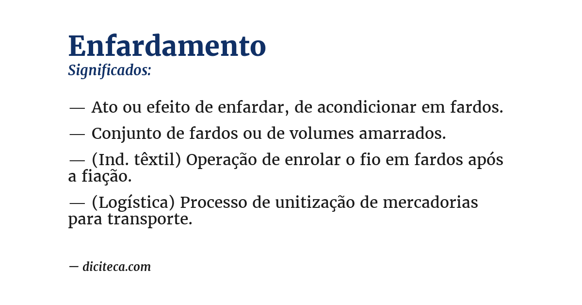 Significado de enfardamento