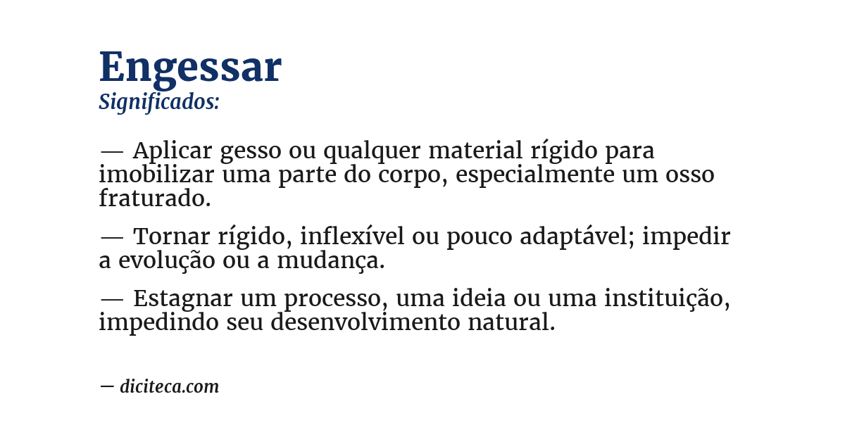 Significado de engessar