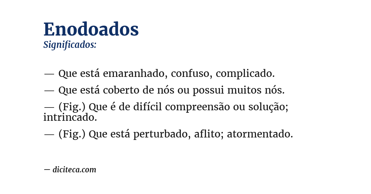 Significado de enodoados