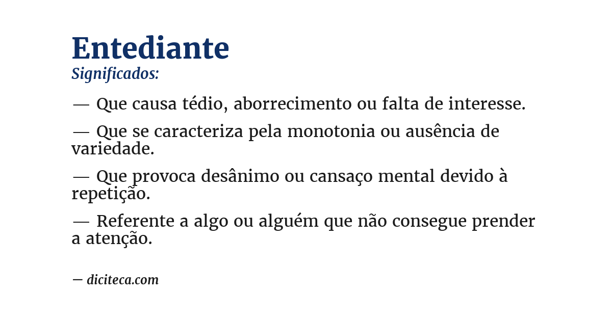 Significado de entediante