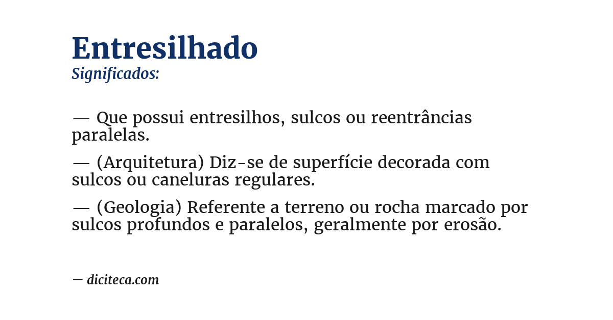 Significado de entresilhado
