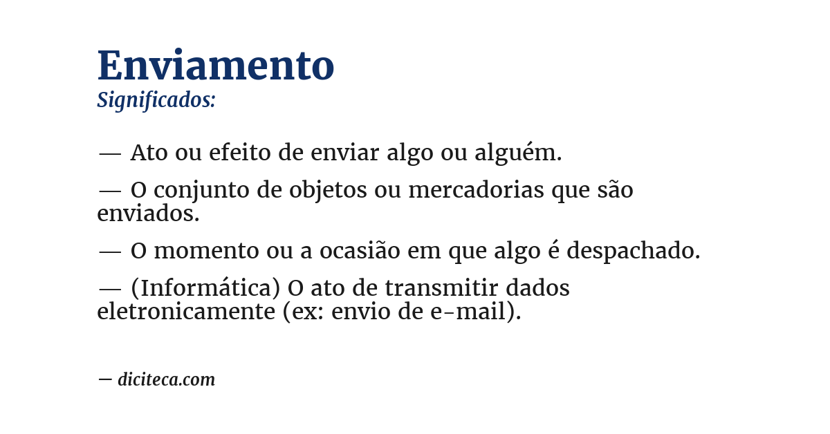 Significado de enviamento