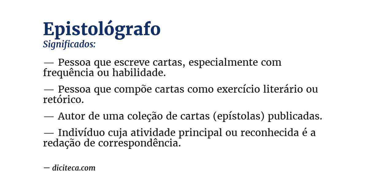 Significado de epistológrafo