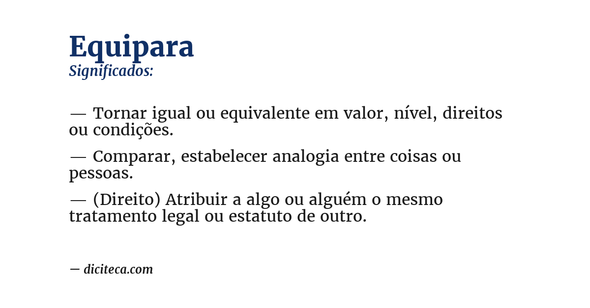 Significado de equipara
