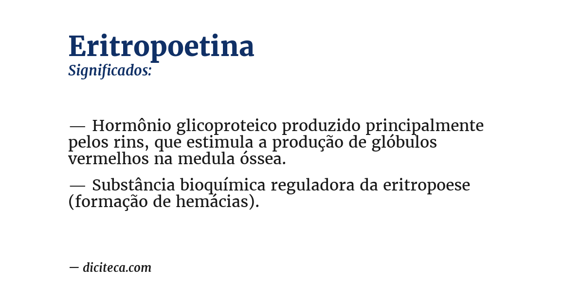 Significado de eritropoetina