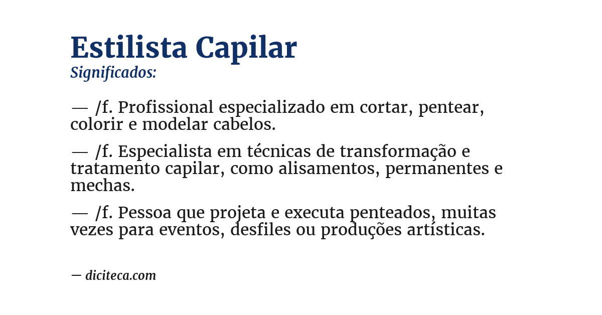 Significado de estilista capilar