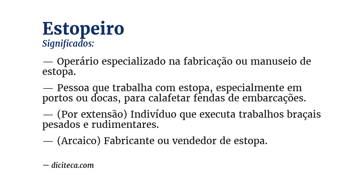 Significado de estopeiro