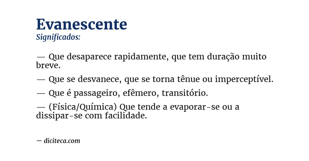 Significado de evanescente