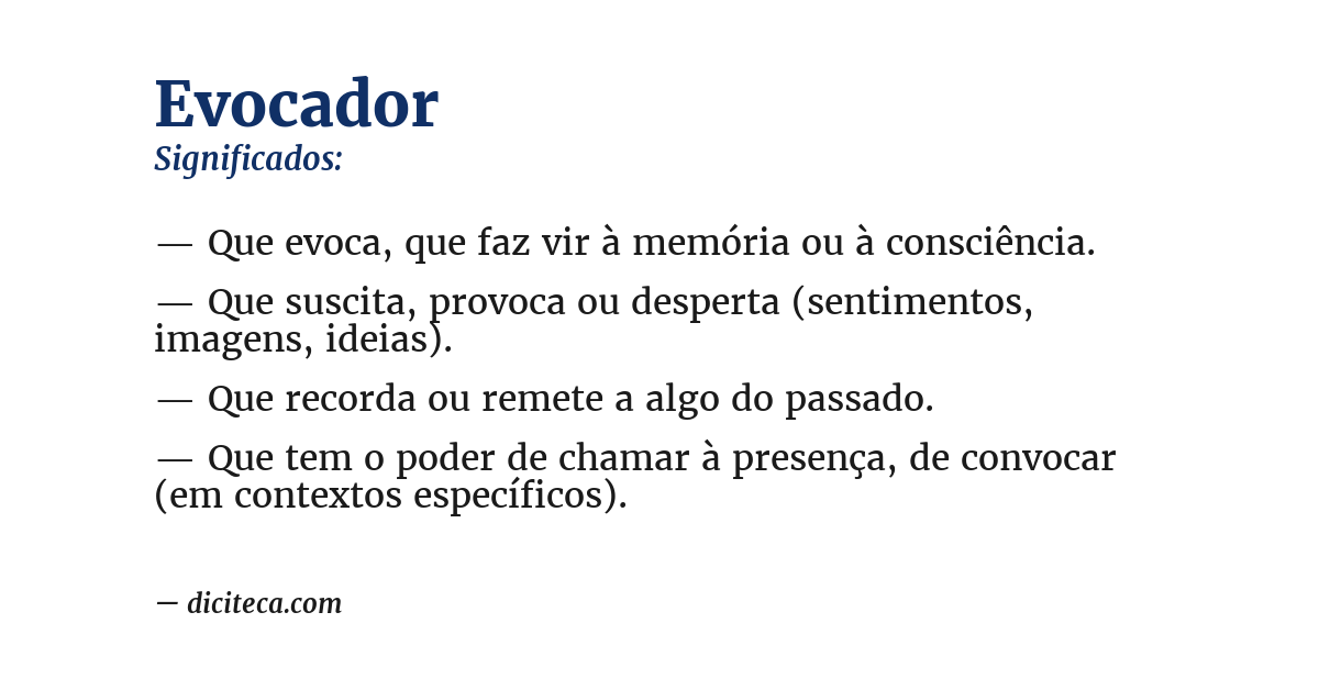 Significado de evocador