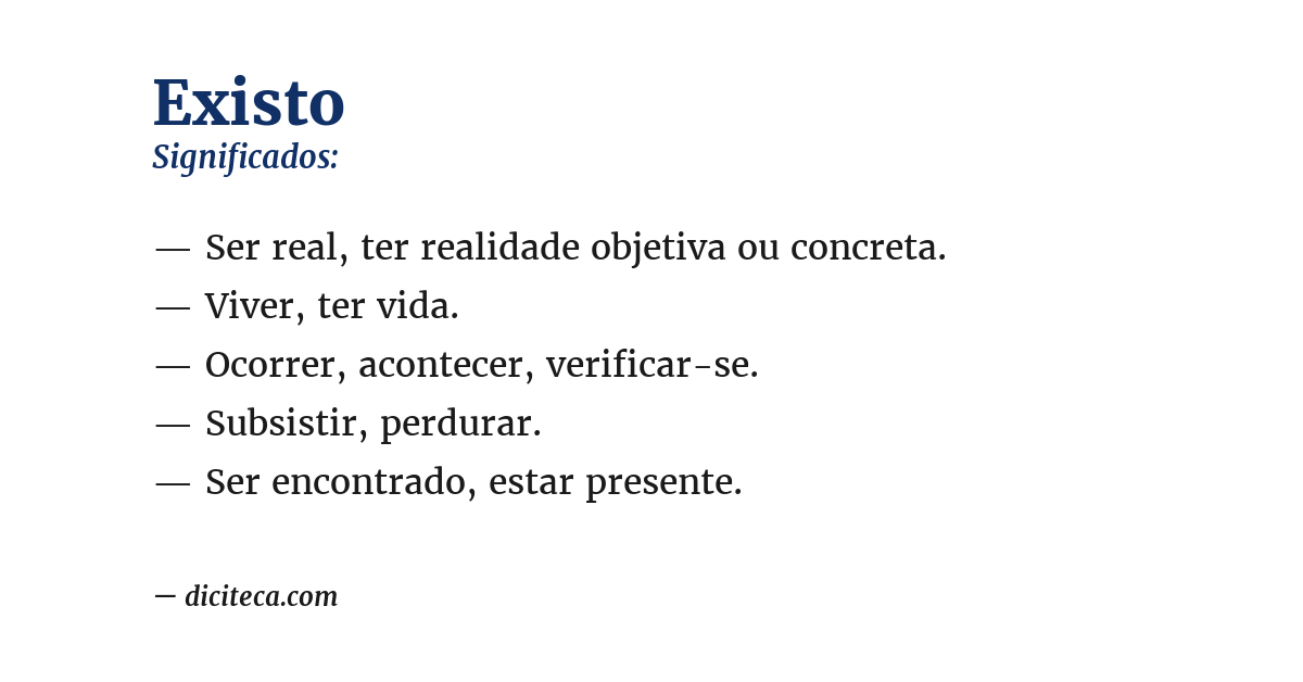 Significado de existo