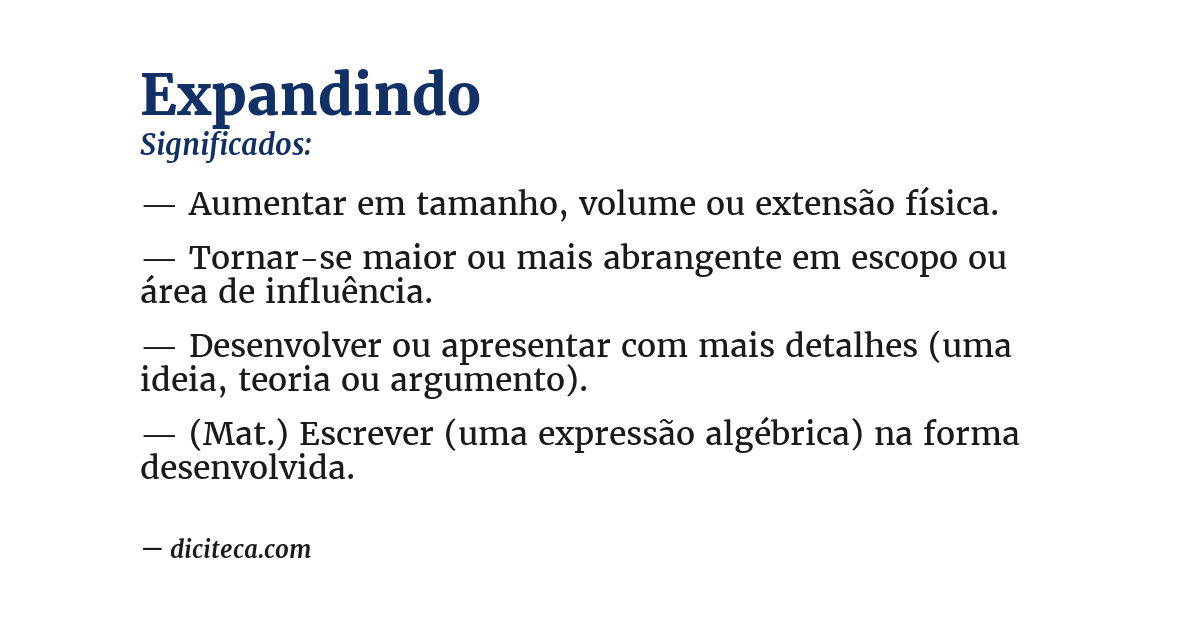 Significado de expandindo
