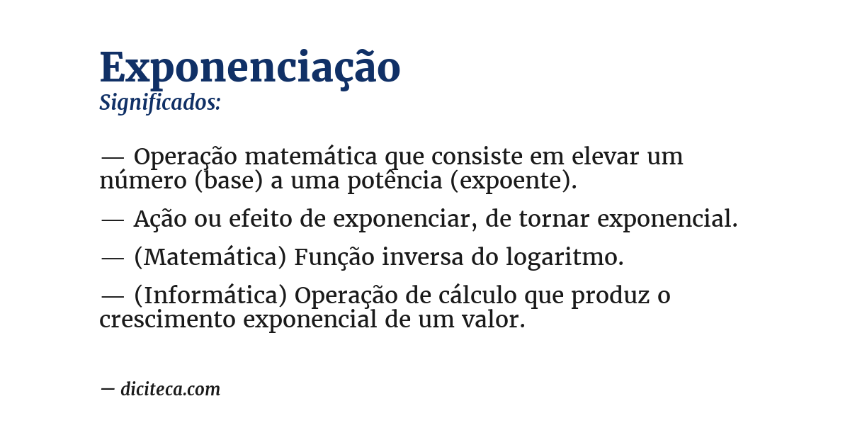 Significado de exponenciação
