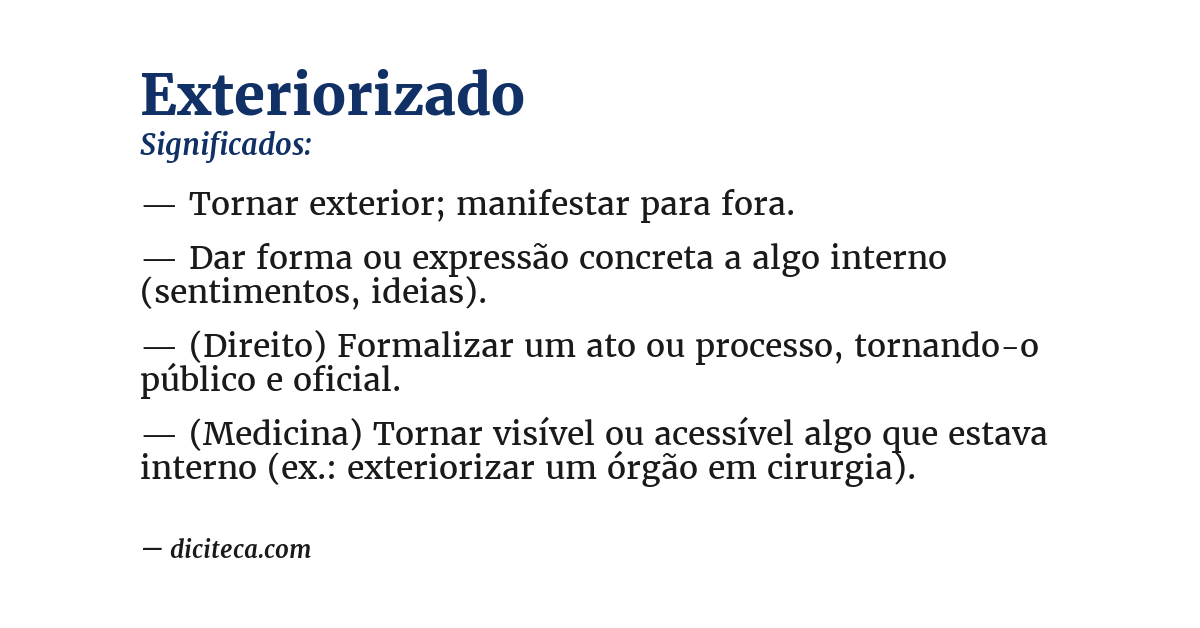 Significado de exteriorizado