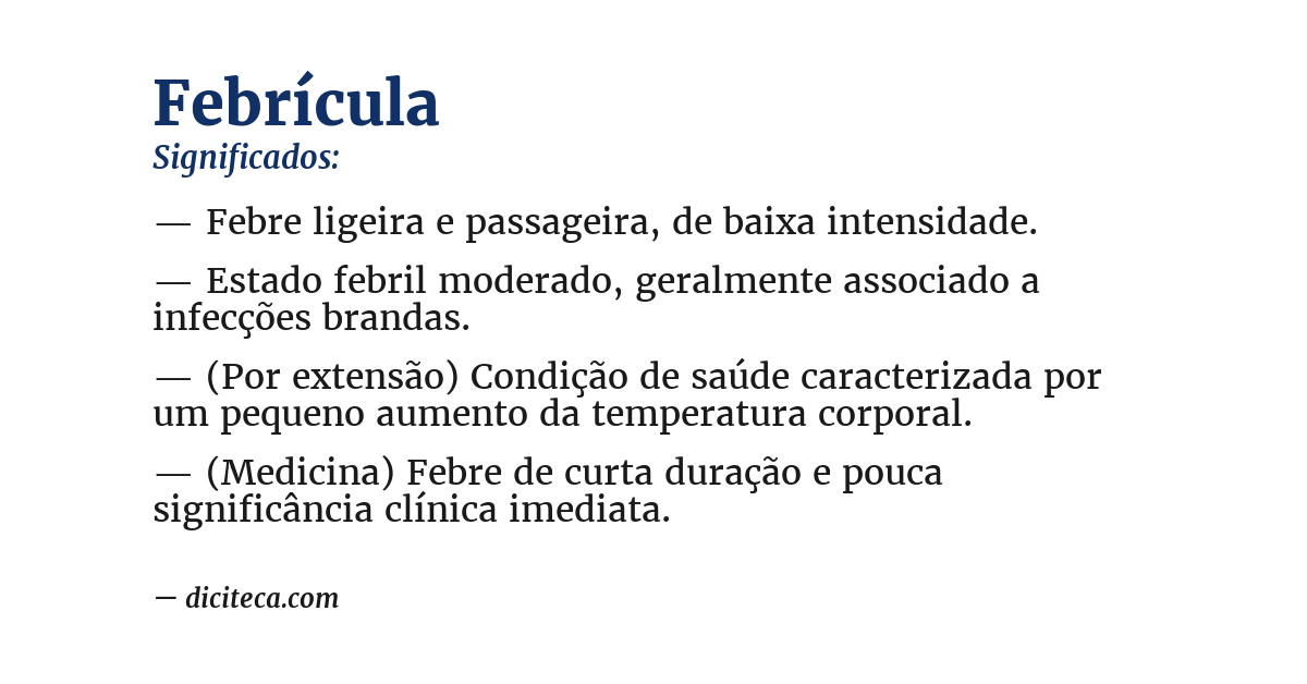 Significado de febrícula