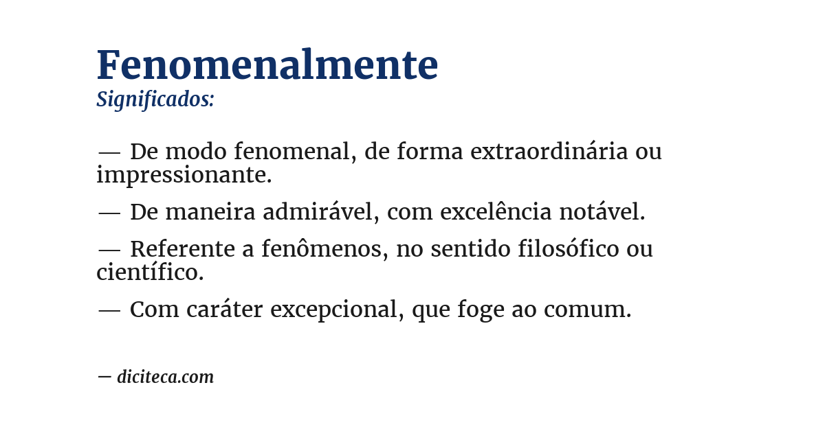 Significado de fenomenalmente