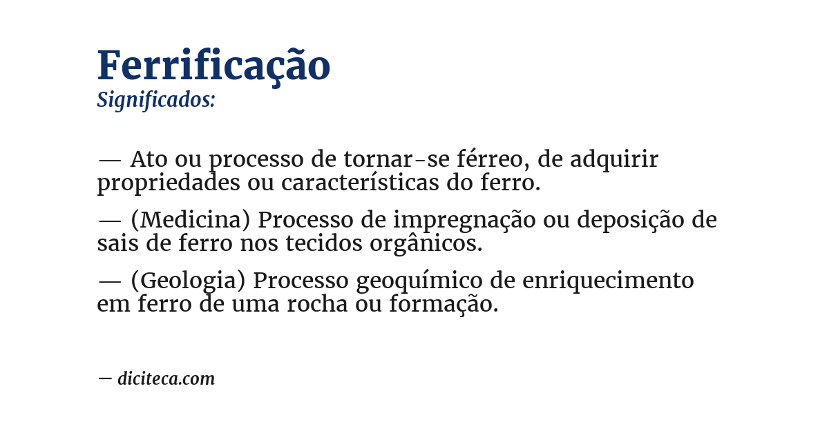 Significado de ferrificação