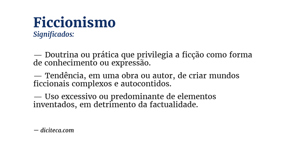 Significado de ficcionismo