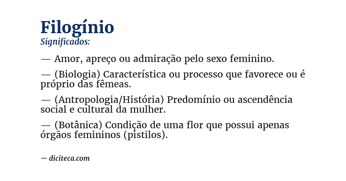 Significado de filogínio