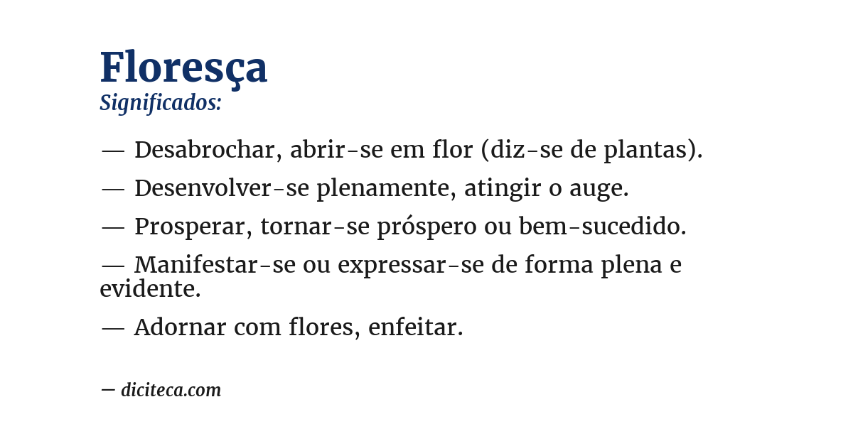 Significado de floresça