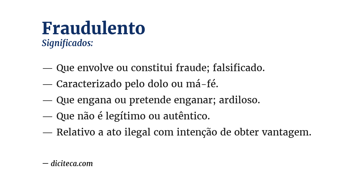 Significado de fraudulento