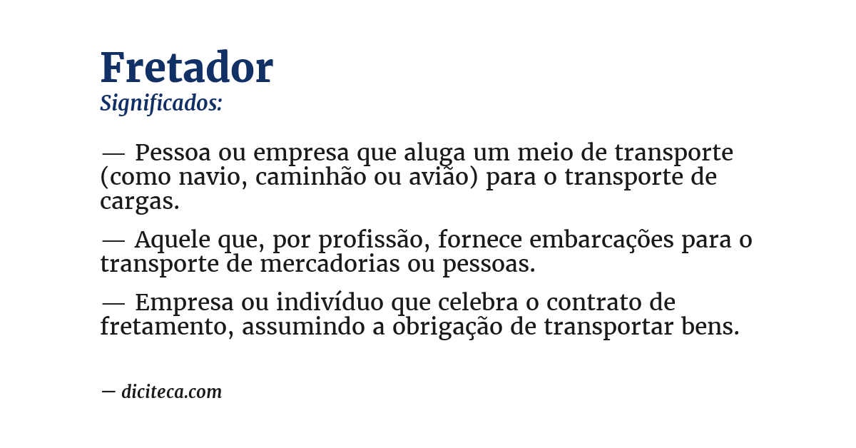 Significado de fretador