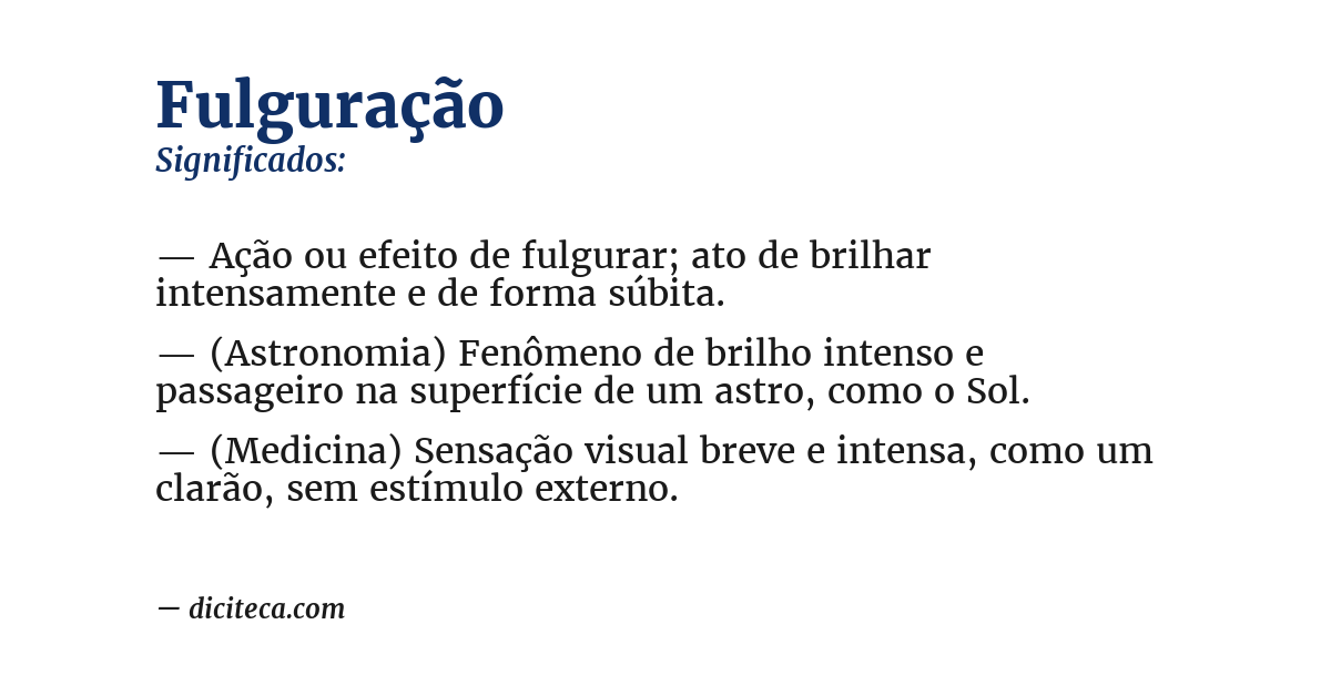 Significado de fulguração