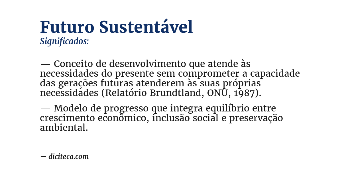 Significado de futuro sustentável