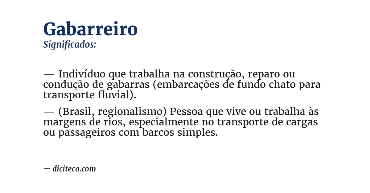Significado de gabarreiro