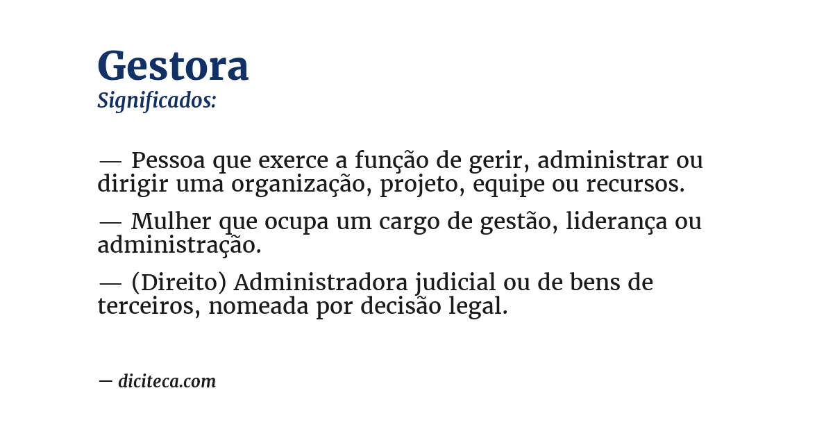Significado de gestora