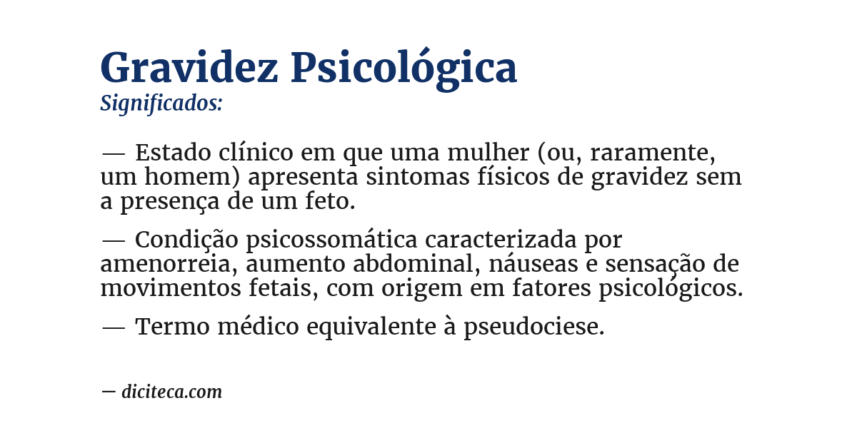 Significado de gravidez psicológica