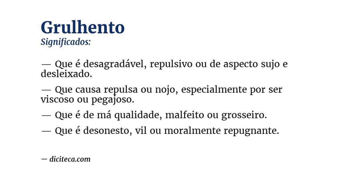 Significado de grulhento