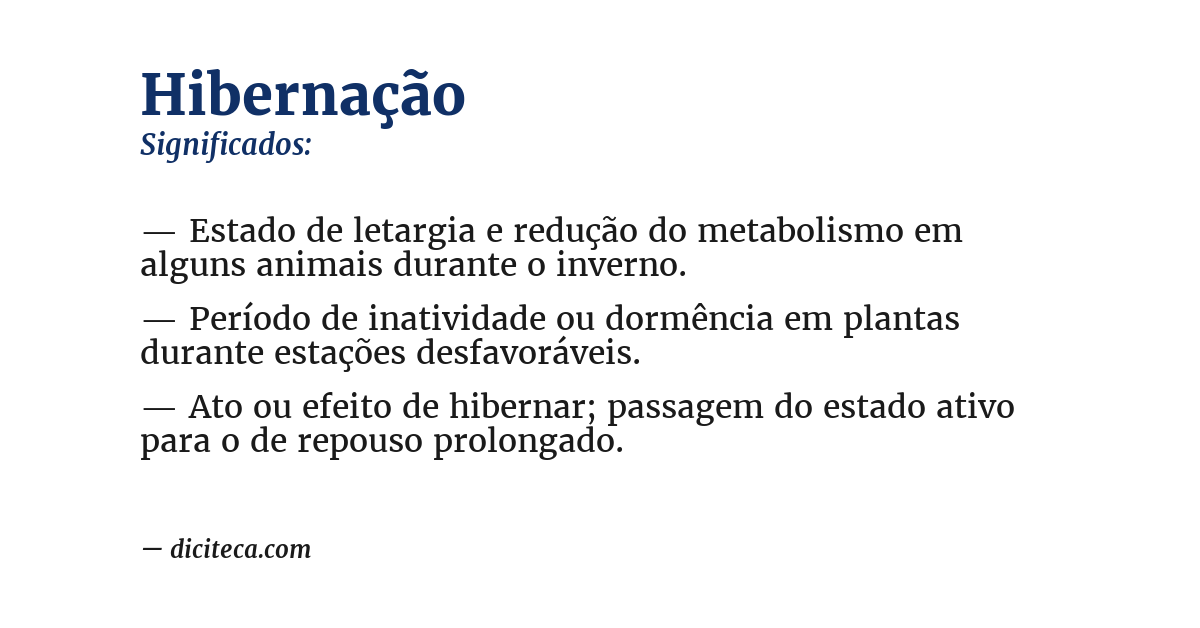 Significado de hibernação
