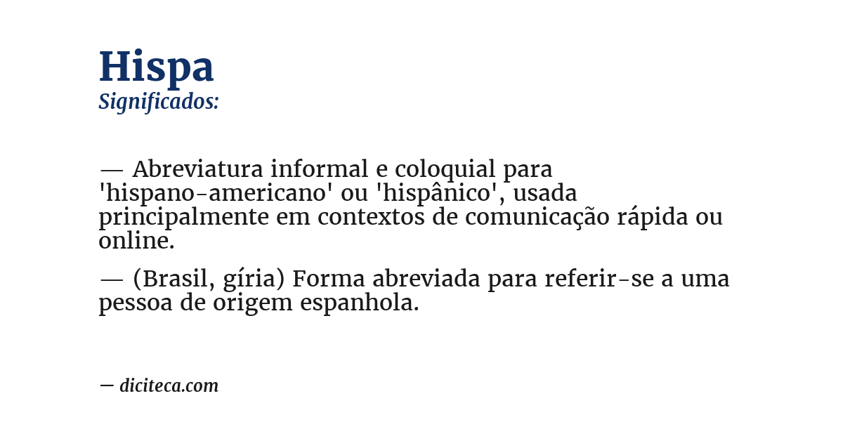 Significado de hispa