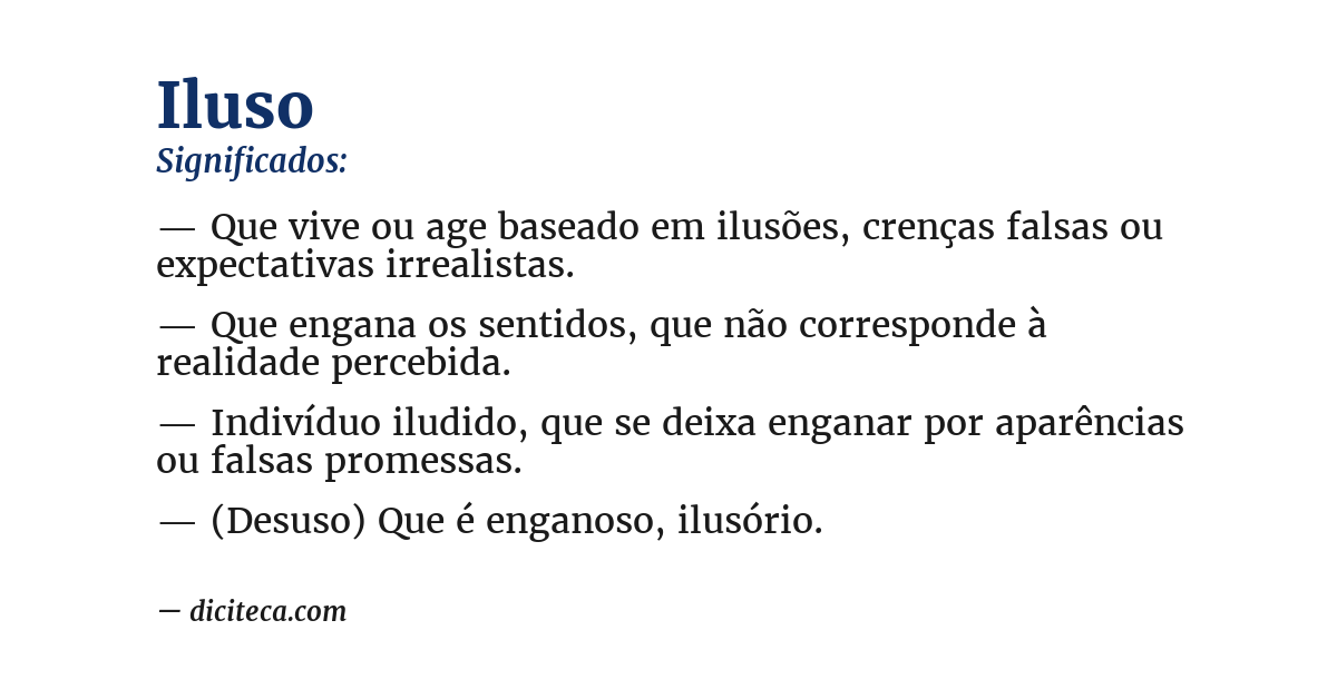 Significado de iluso