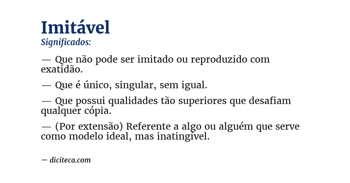 Significado de imitável